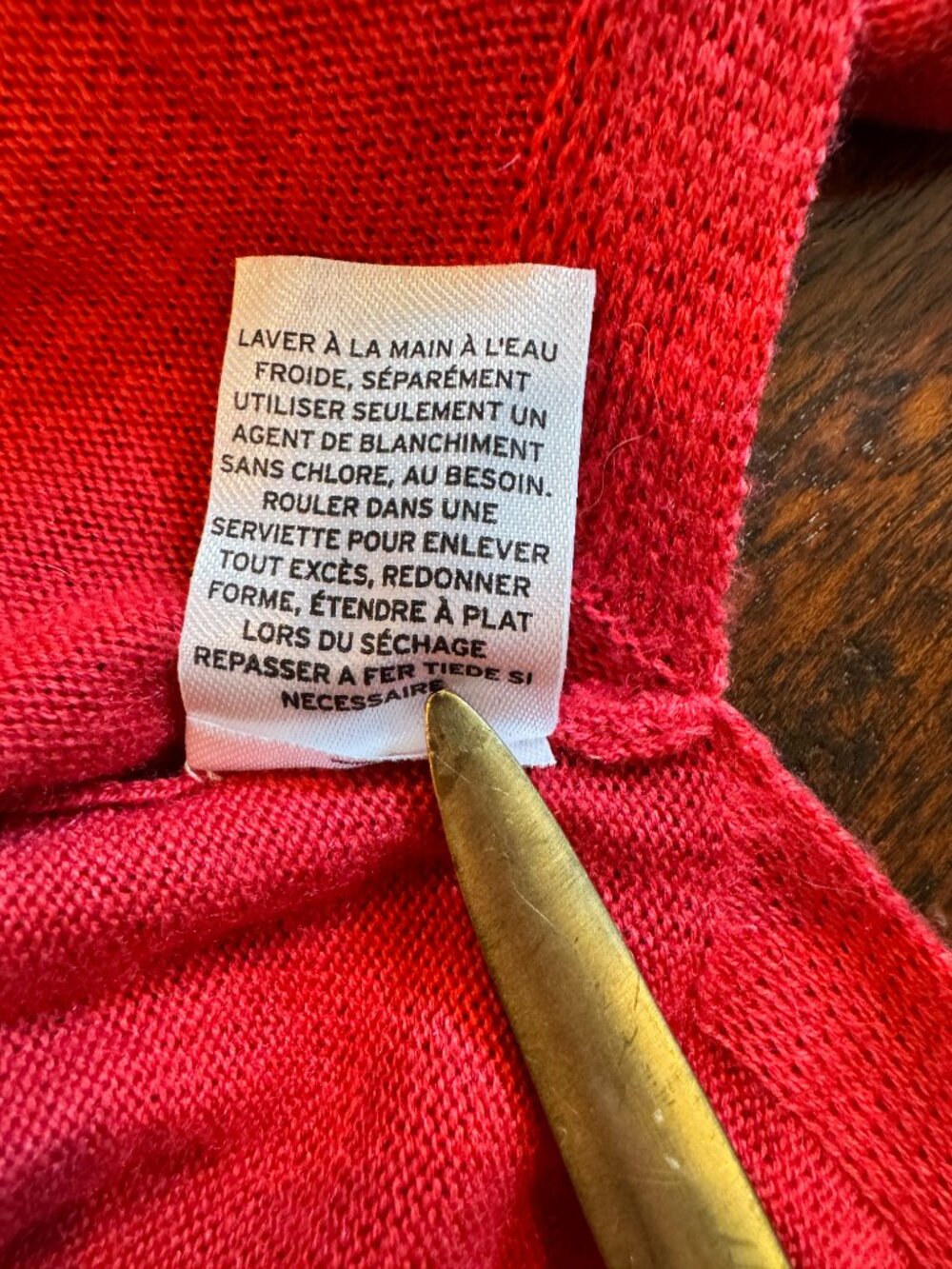 TROUVÉ Red Cashmere Blend Zip V-Neck Tunic Sweater XL EUC - Picture 6 of 10